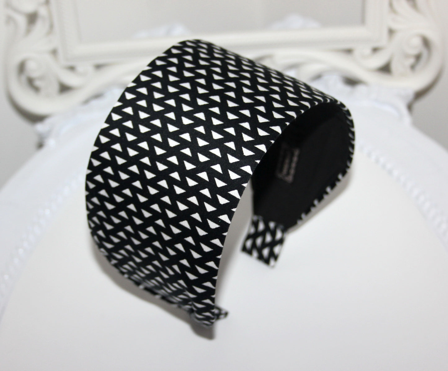 Black & White geometric print headband