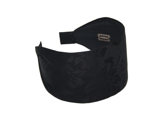 Jacquard flat headband Black cotton head scarf