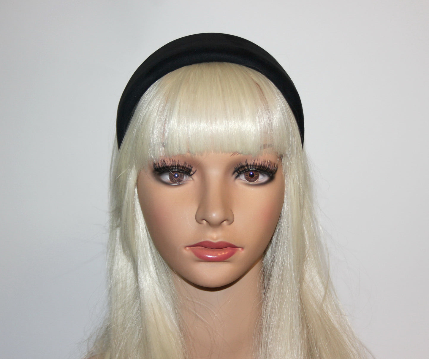 Black padded headband for women, Faux Suede puffy hairband, plastic free