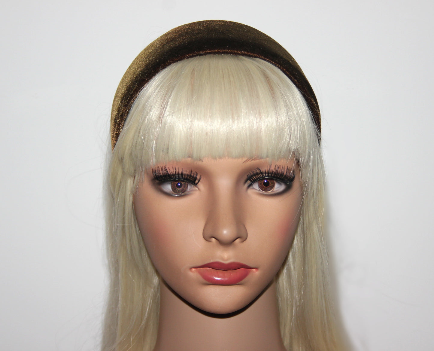 Coffee Brown micro silk velvet headband for women