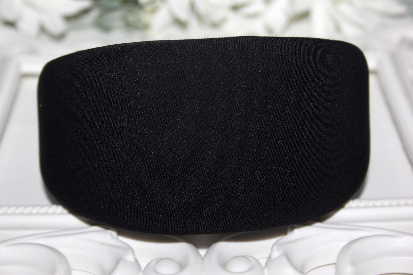 Wide Padded headband Intensive Black hairband scarf, Viscose puffy headband, plastic free