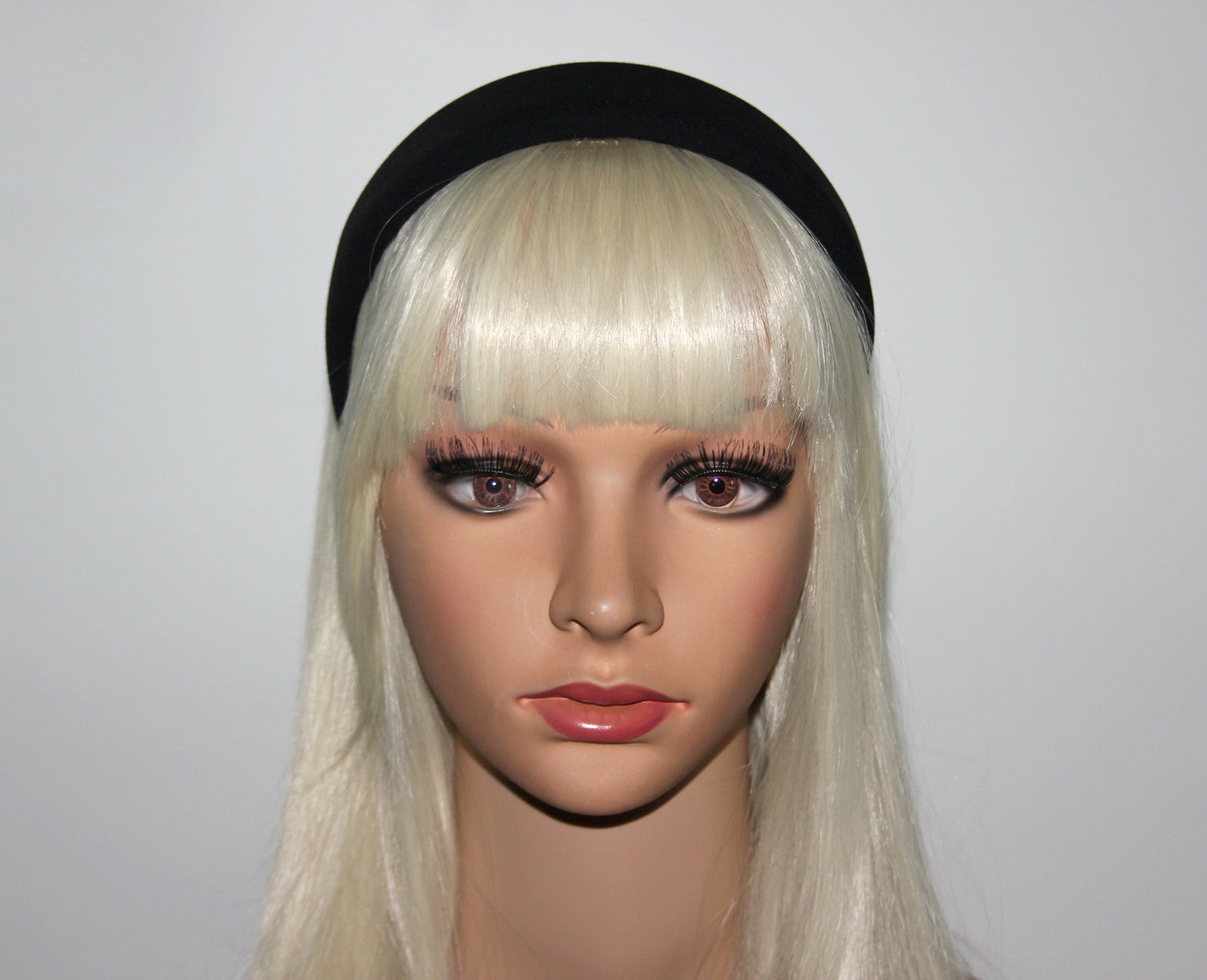 Wide Padded headband Intensive Black hairband scarf, Viscose puffy headband, plastic free