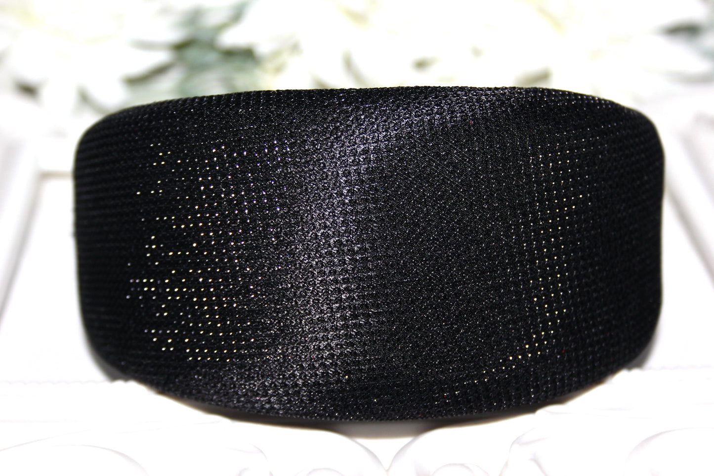 Black Sparkly headband Padded hairband scarf, plastic free