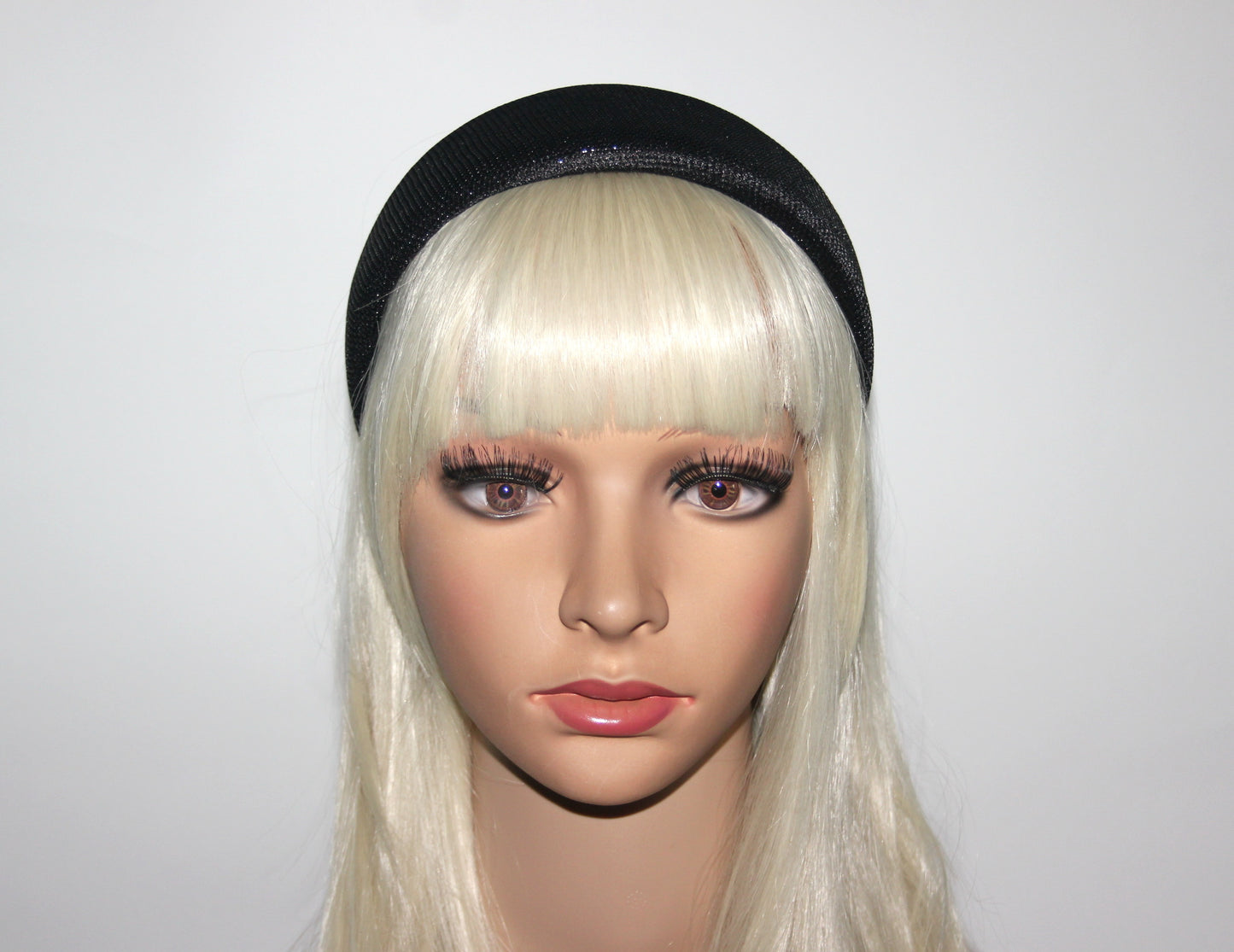 Black Sparkly headband Padded hairband scarf, plastic free