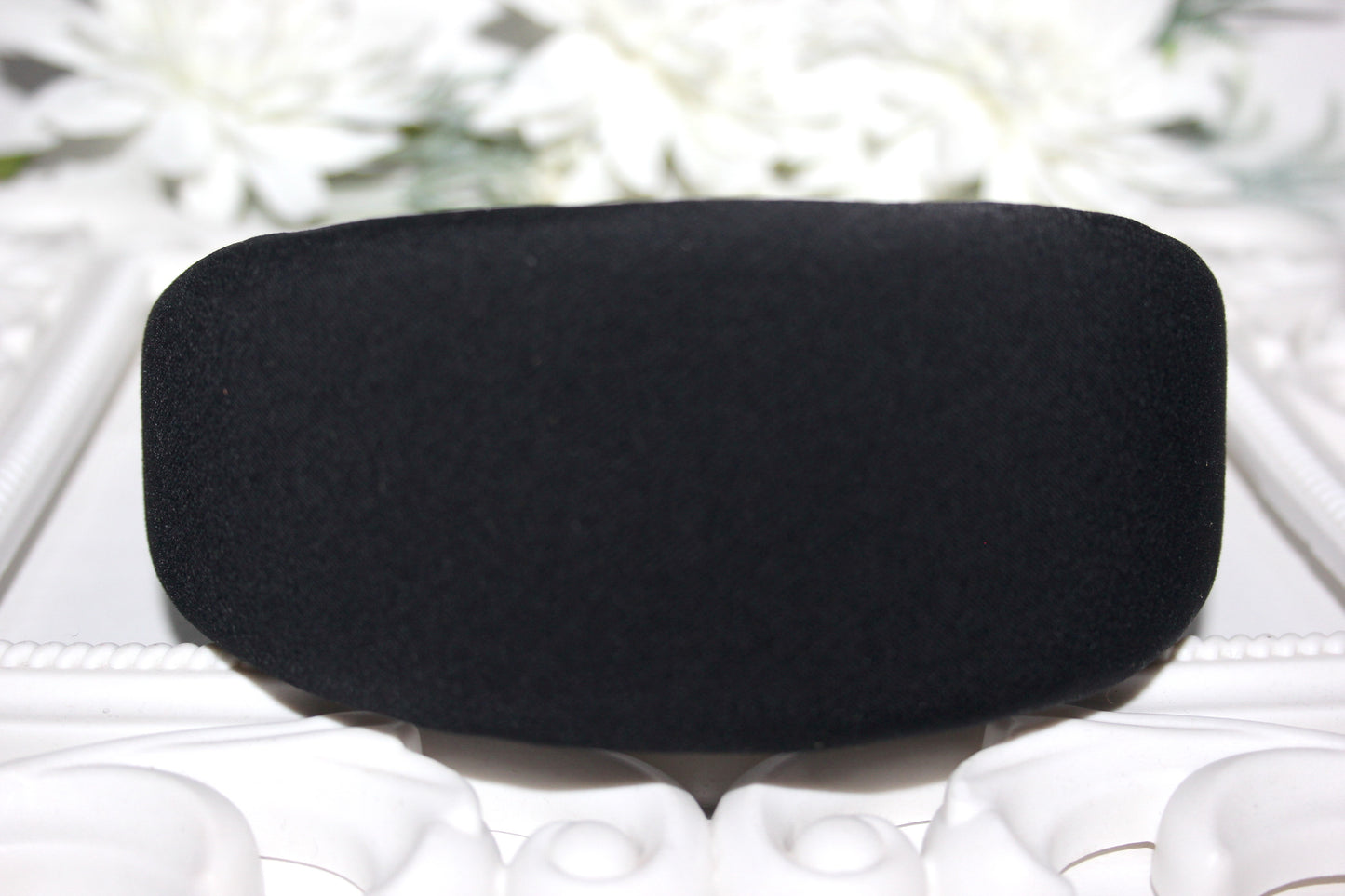 Padded headband scarf, Black viscose hairband, Thick puffy headband, plastic free