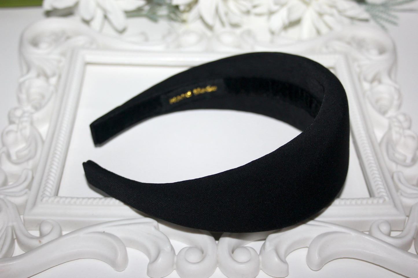 Padded headband scarf, Black viscose hairband, Thick puffy headband, plastic free