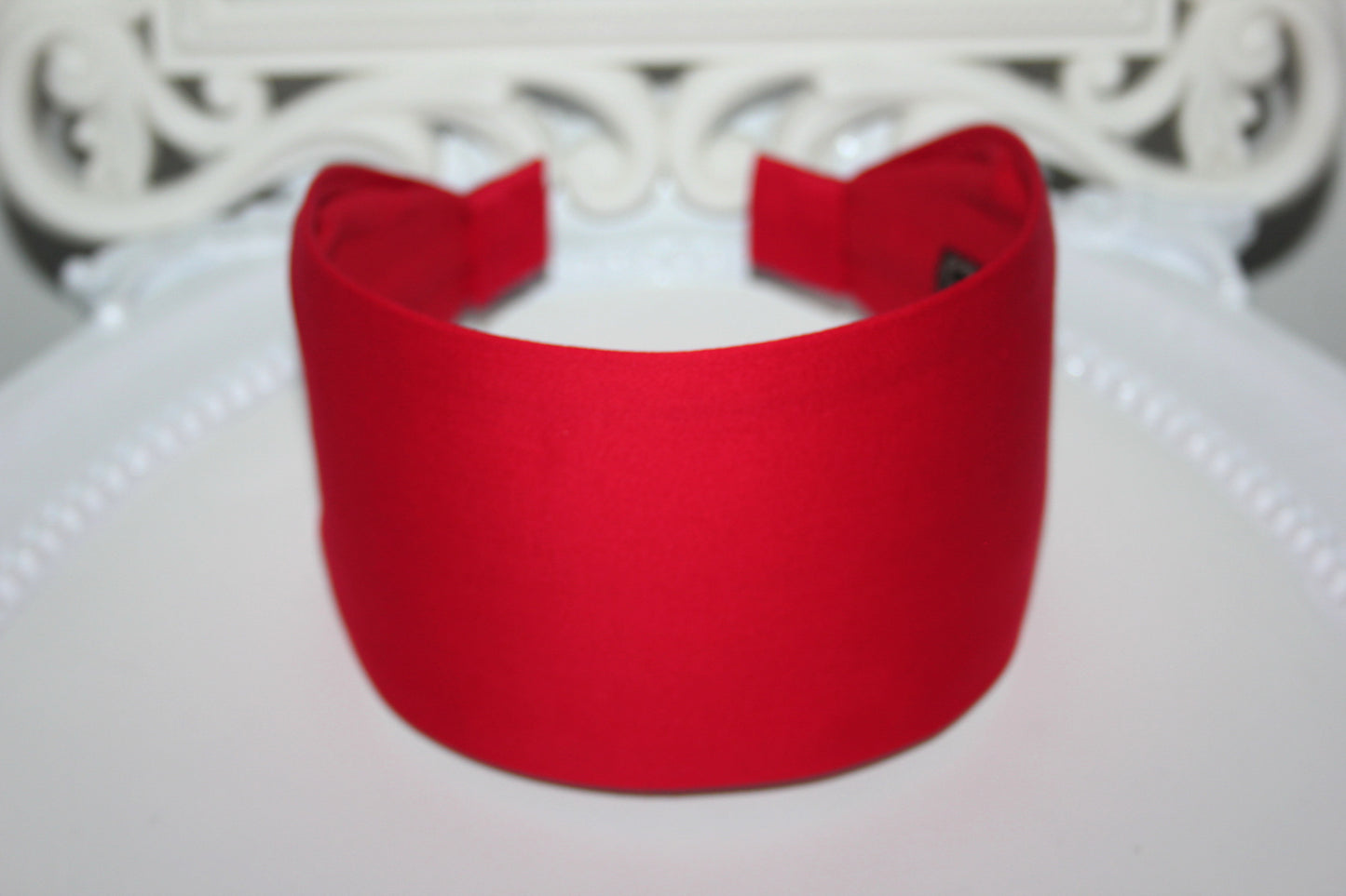 Red headband Wide satin touch cotton head cover Fashion women head scarf