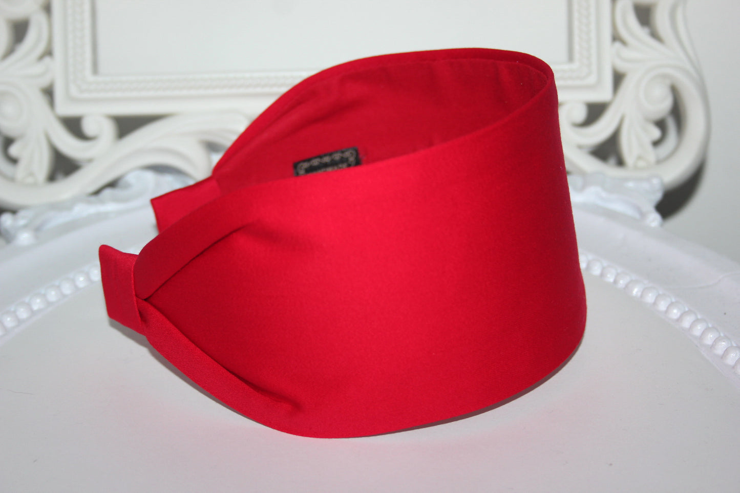 Red headband Wide satin touch cotton head cover Fashion women head scarf