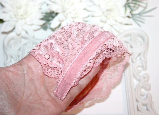 Christian head cover 7"inch Baby Pink lace headband Church head scarf, plastic free
