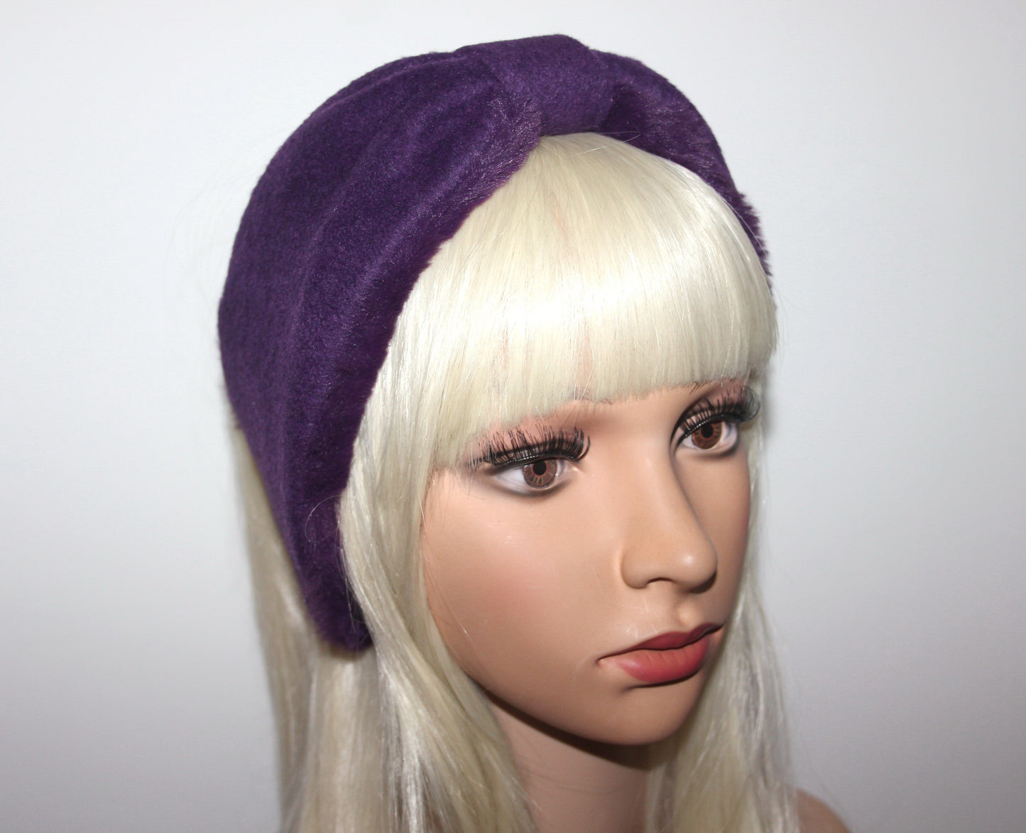 Dark Purple women earmuffs Faux fur skiing headphones Winter head accessories