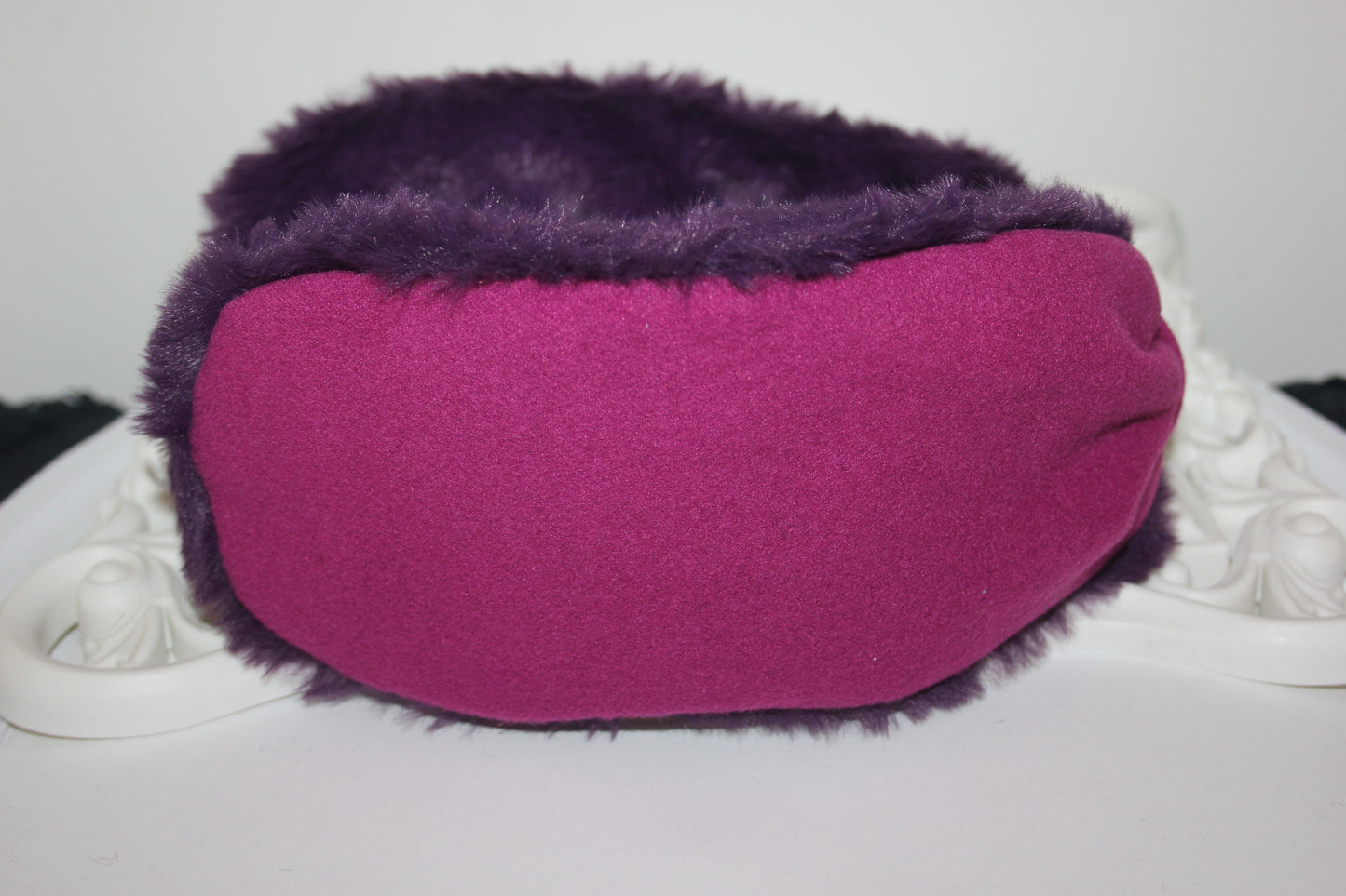 Mauve women earmuffs Faux fur ear warmer headband turban