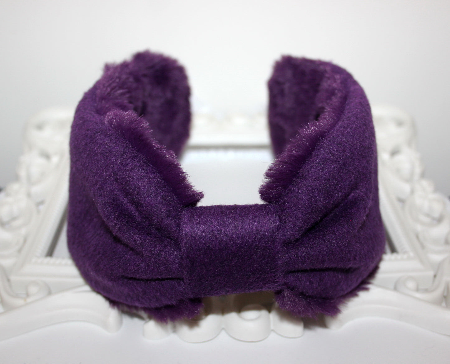 Dark Purple women earmuffs Faux fur skiing headphones Winter head accessories