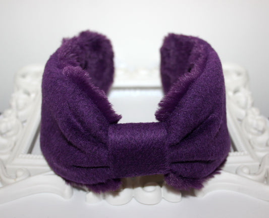 Dark Purple women earmuffs Faux fur skiing headphones Winter head accessories