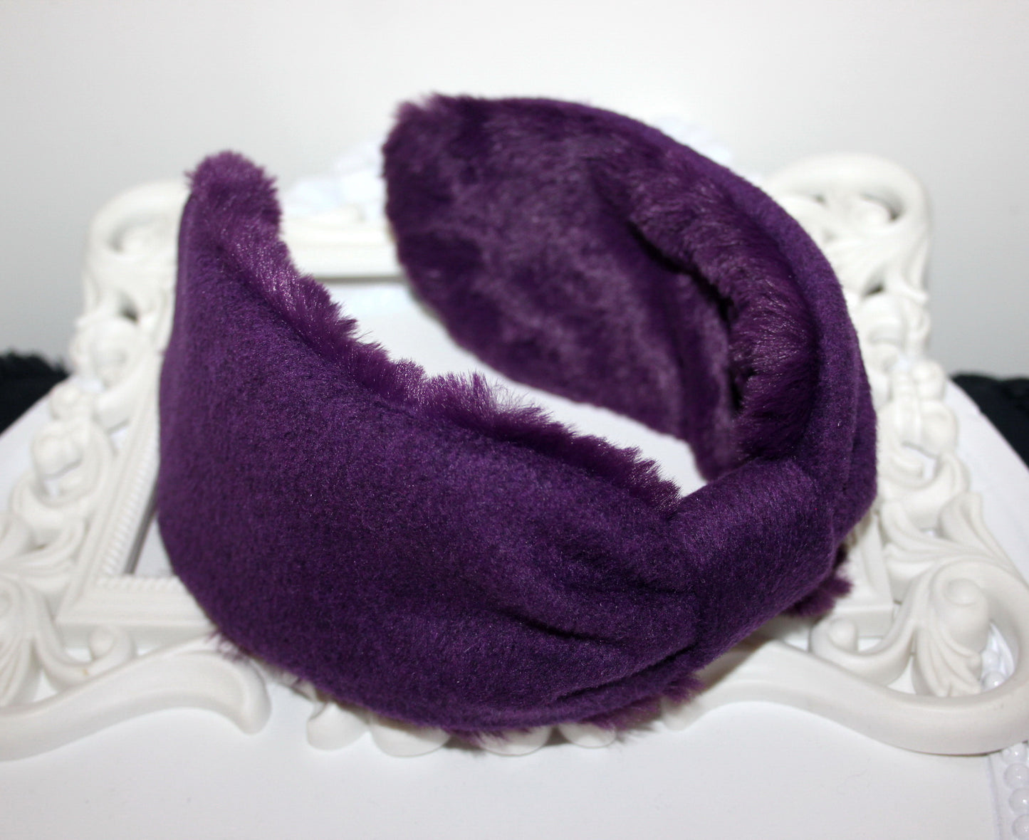 Dark Purple women earmuffs Faux fur skiing headphones Winter head accessories