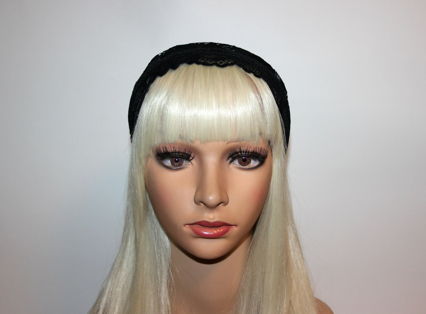 Prayer lace veil 7" inch Black religious head cover Christian head covering, plastic free