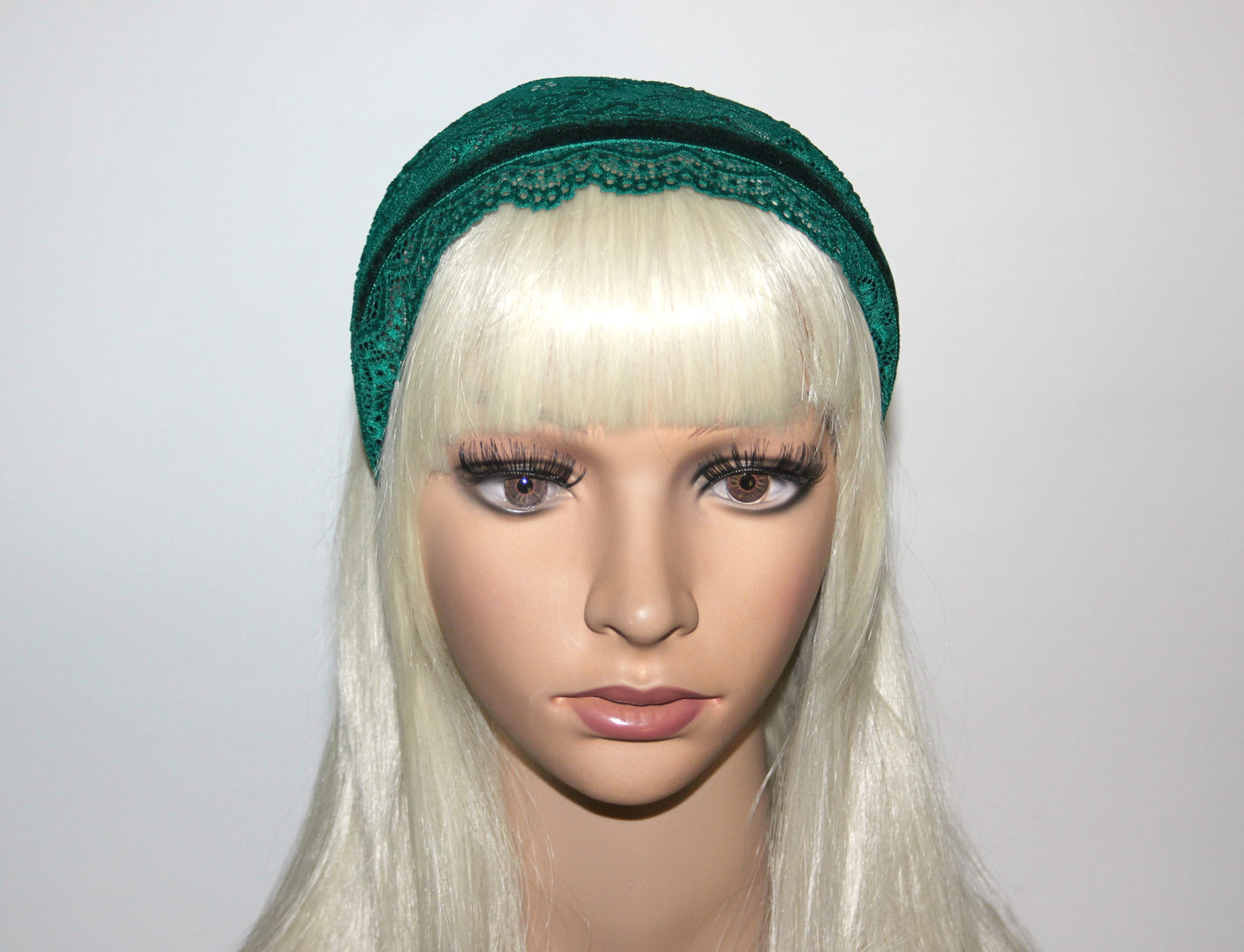 Emerald Green prayer veil 6"inch Christian lace head covering, plastic free