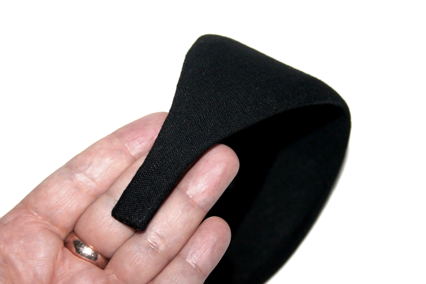 Black linen headband Women handmade hairband, adjustable, plastic free