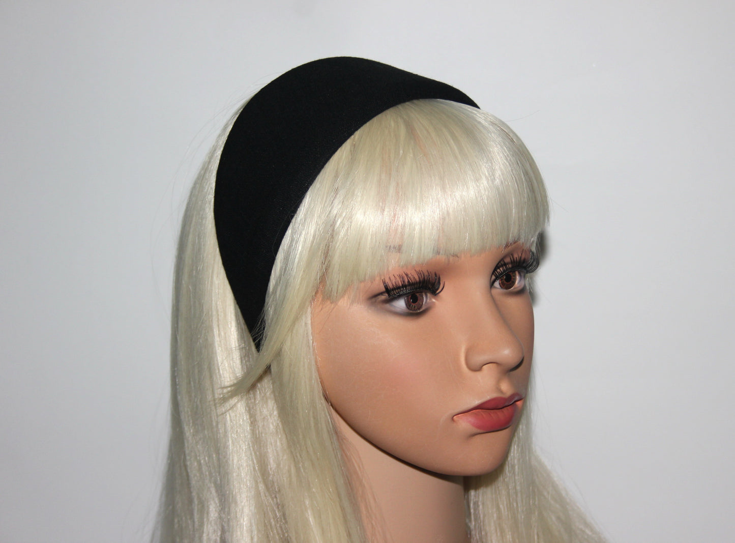 Black linen headband Women handmade hairband, adjustable, plastic free