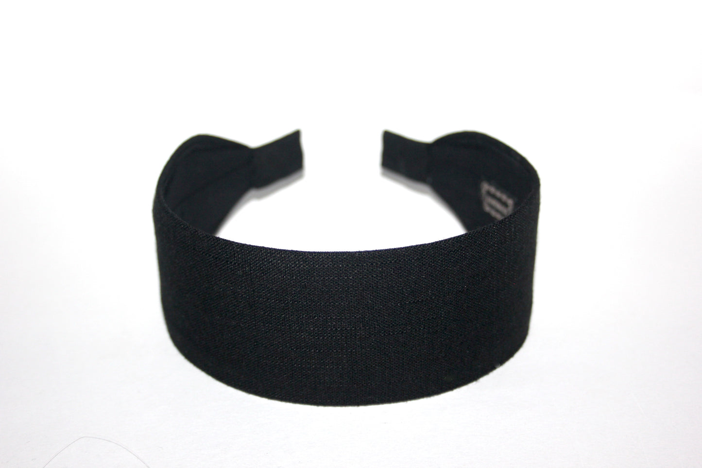 Black linen flat headband Handmade women hairband, adjustable, plastic free