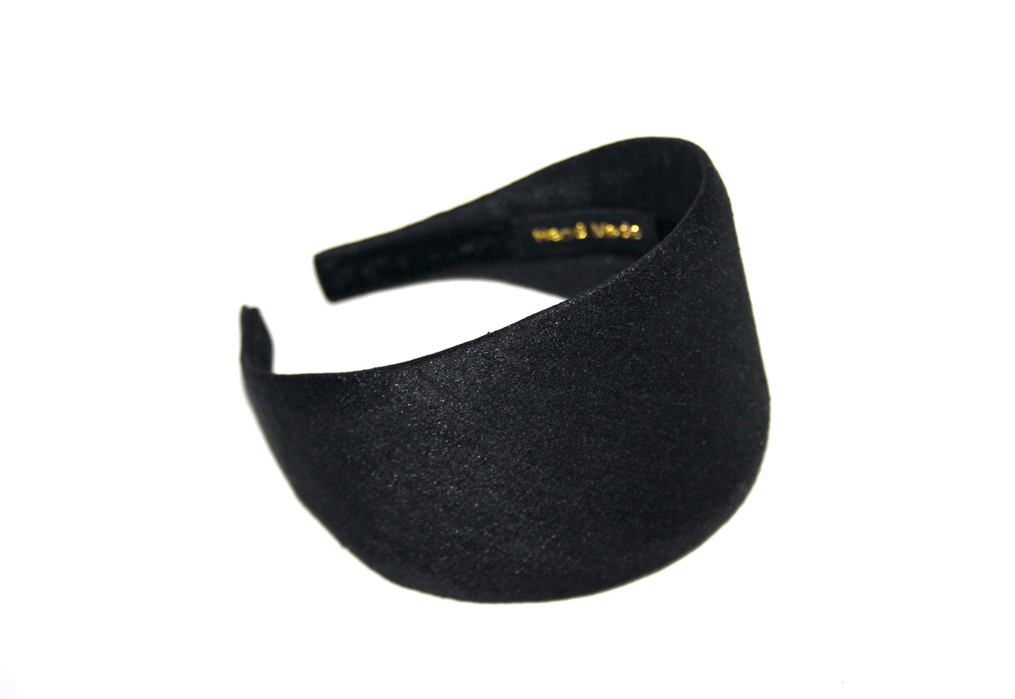 Black textured satin headband, Adjustable hairband for women, plastic free