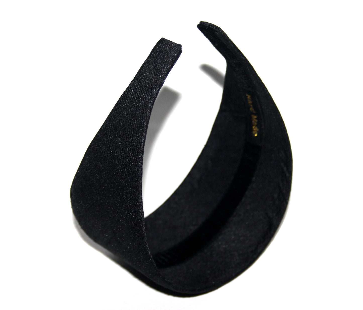 Black textured satin headband, Adjustable hairband for women, plastic free