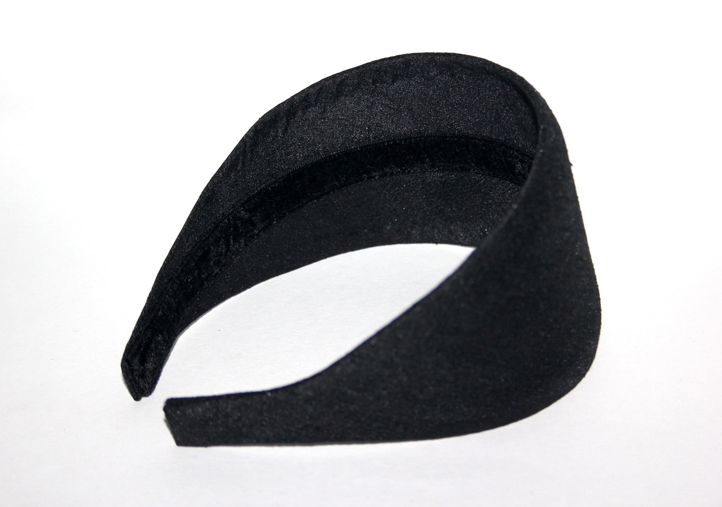 Black textured satin headband, Adjustable hairband for women, plastic free