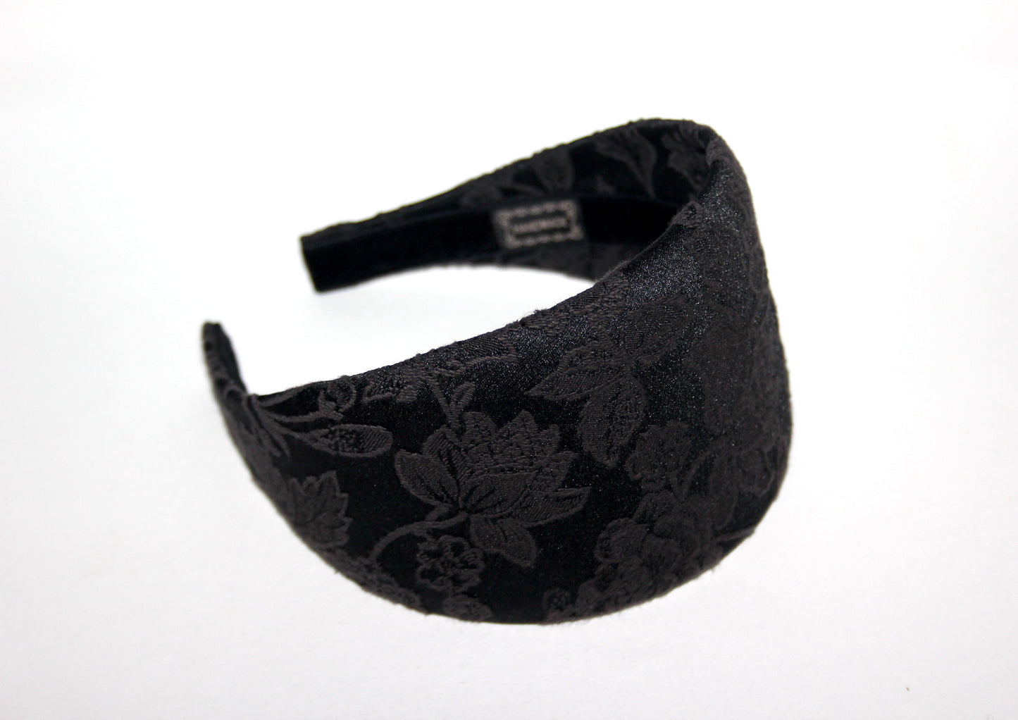 Jacquard cotton headband Black & Dark Brown head scarf, plastic free