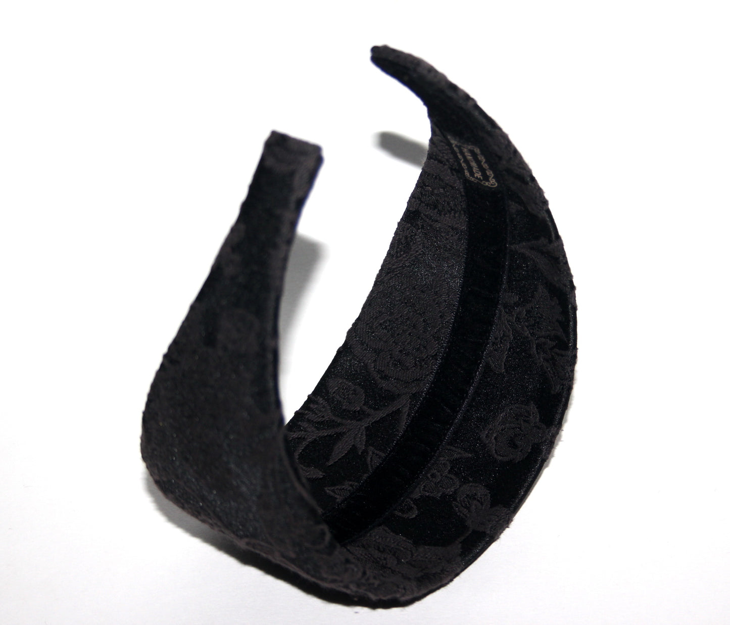 Jacquard cotton headband Black & Dark Brown head scarf, plastic free