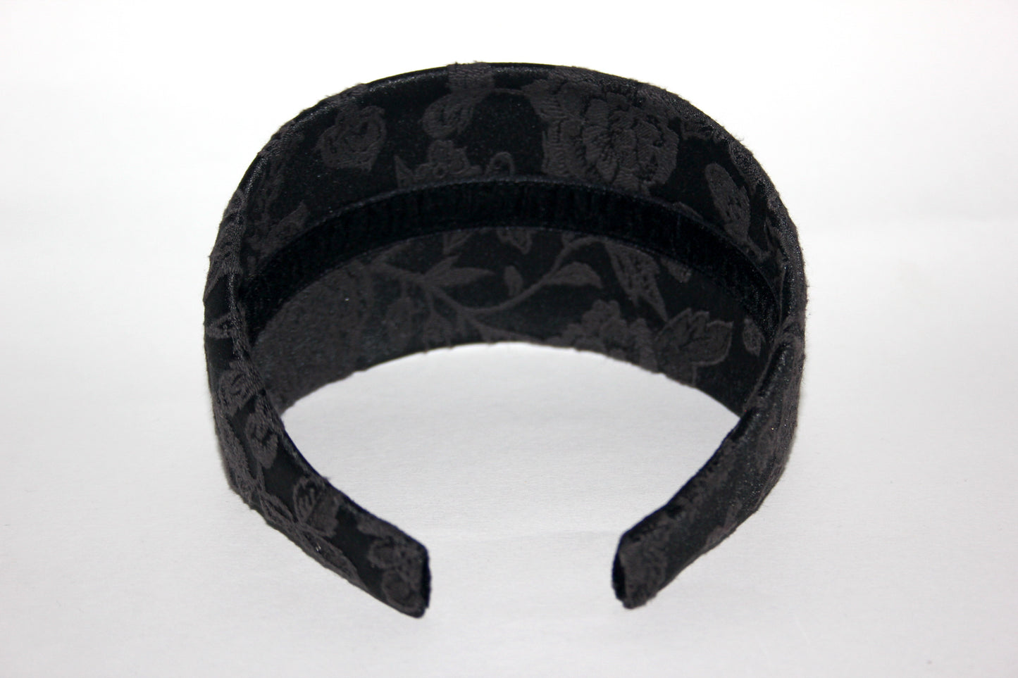 Jacquard cotton headband Black & Dark Brown head scarf, plastic free