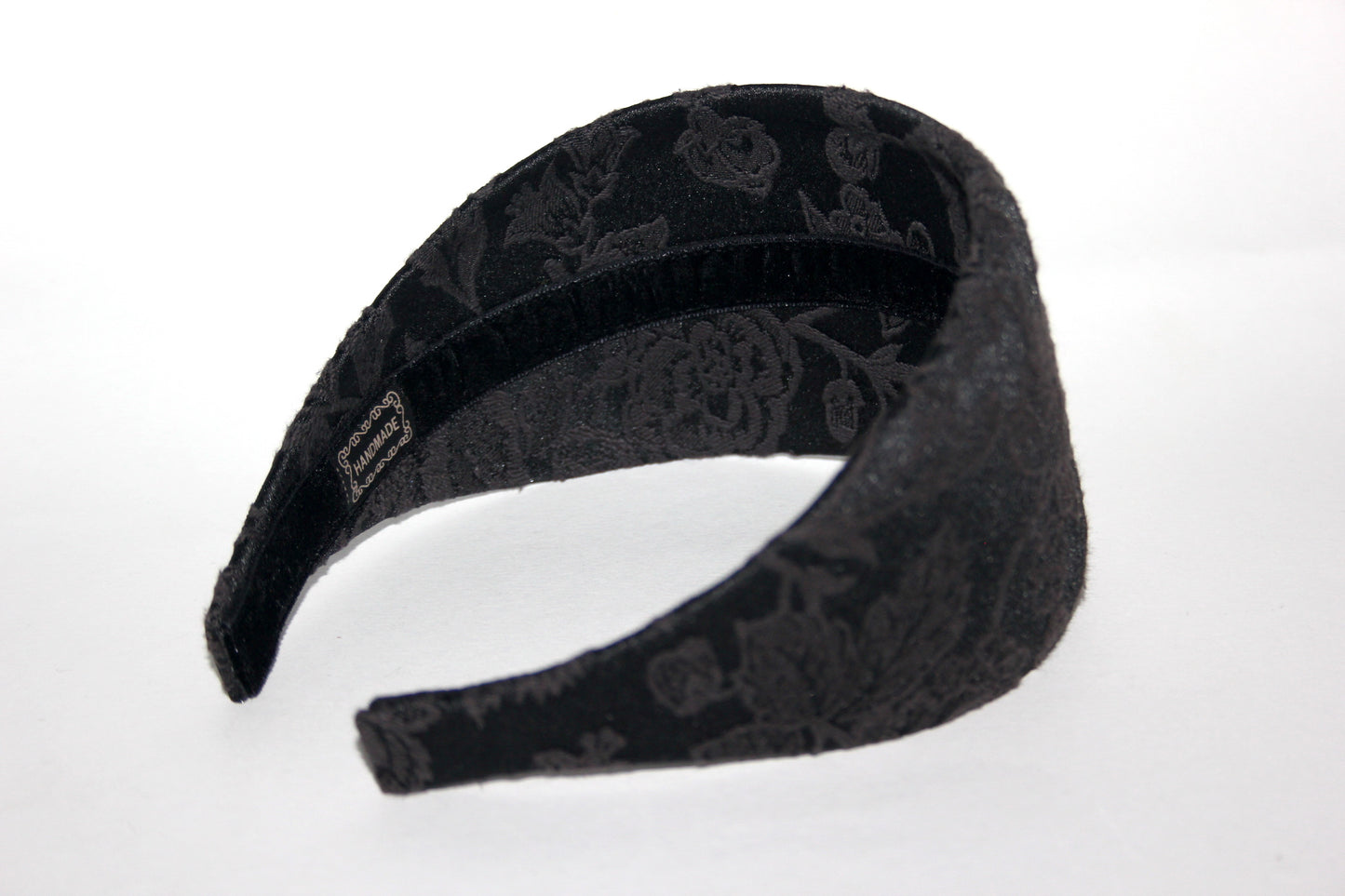 Jacquard cotton headband Black & Dark Brown head scarf, plastic free