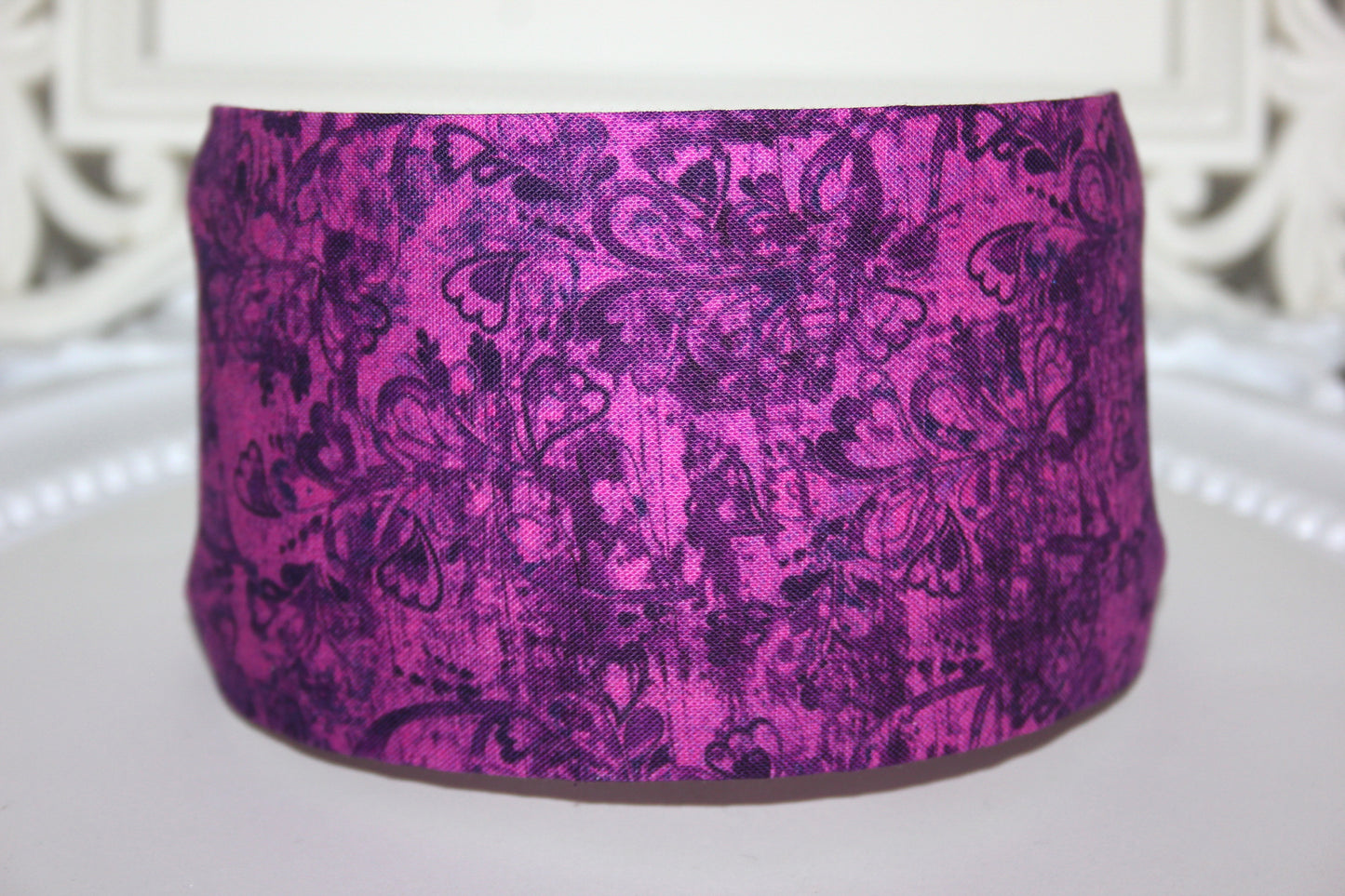 Purple extra wide abstract print hairband bandana