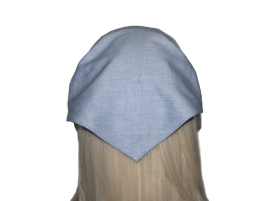 Blue cotton bandana headband Melange triangle headcover