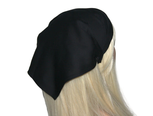 Black cotton bandana headband Triangle headcover