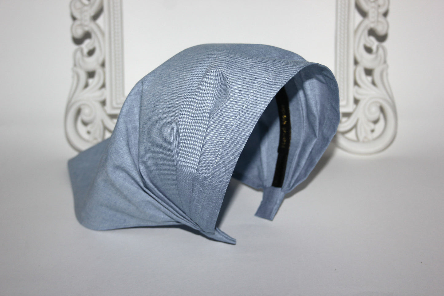 Blue cotton bandana headband Melange triangle headcover