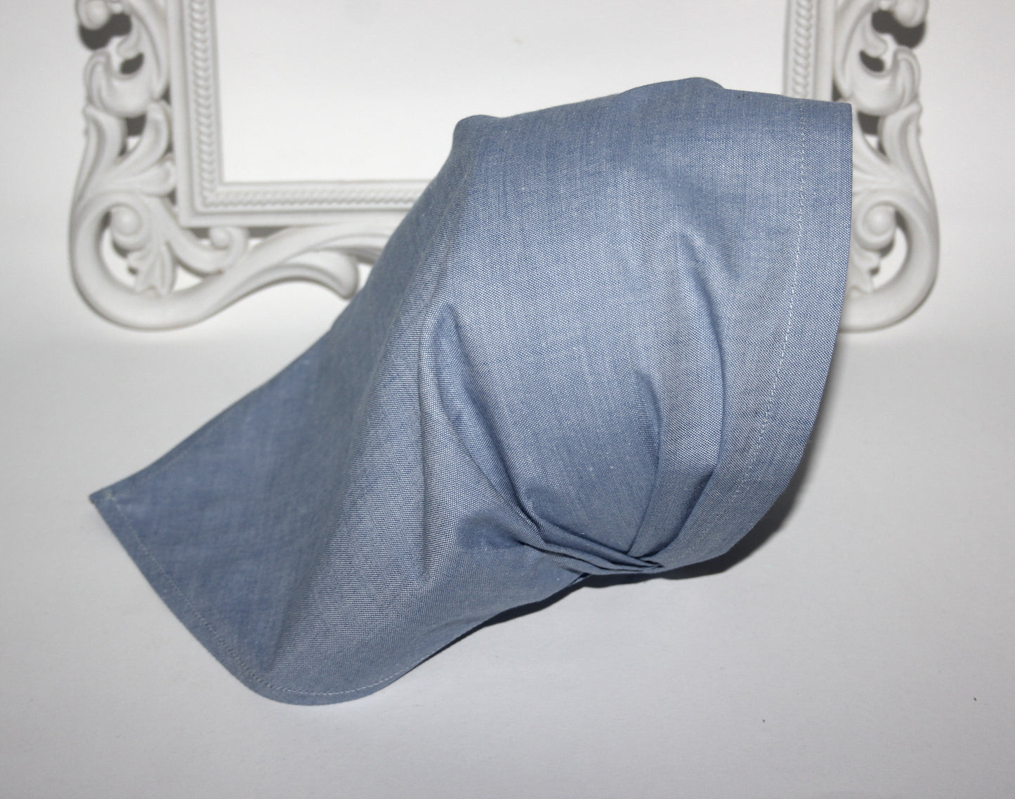 Blue cotton bandana headband Melange triangle headcover