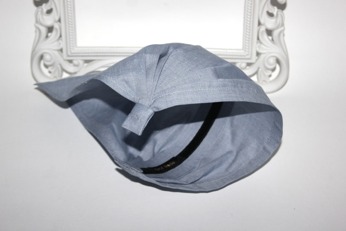 Blue cotton bandana headband Melange triangle headcover