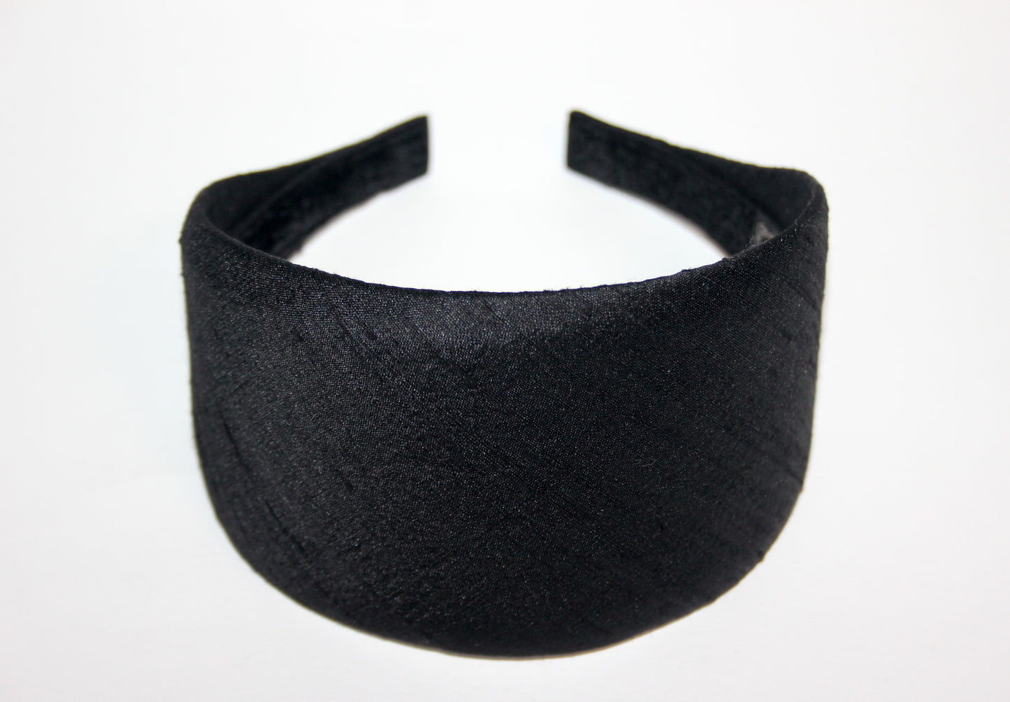 Black Raw Silk headband, Wide head cover Hair protection scarf, plastic free hairband