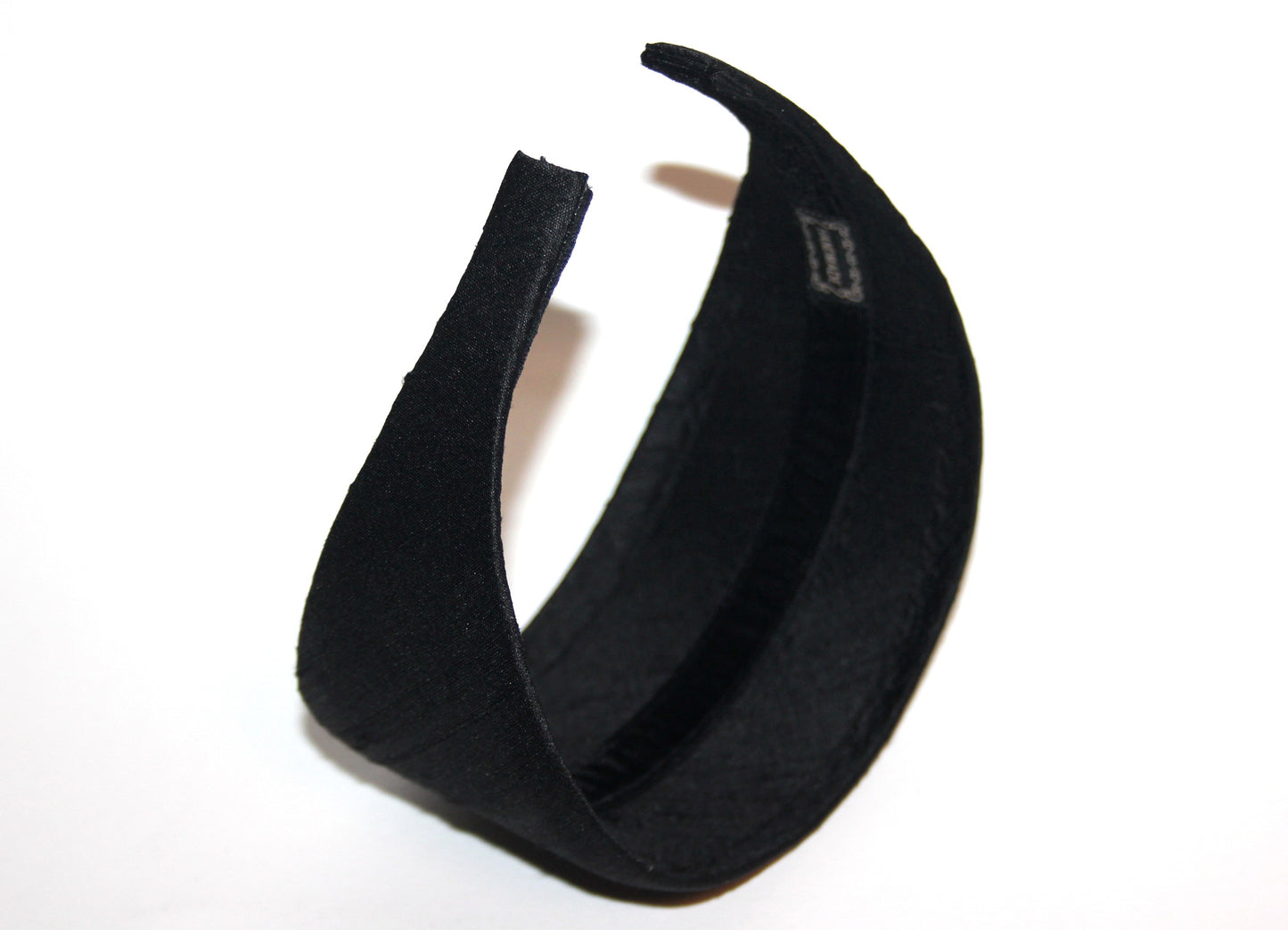 Black Raw Silk headband, Wide head cover Hair protection scarf, plastic free hairband