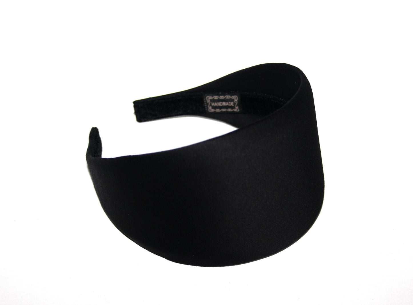 Black cotton/satin headband Plain satin touch hairband scarf, plastic free