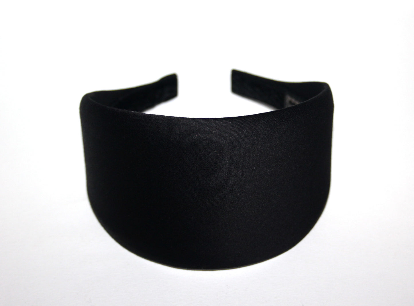 Black cotton/satin headband Plain satin touch hairband scarf, plastic free