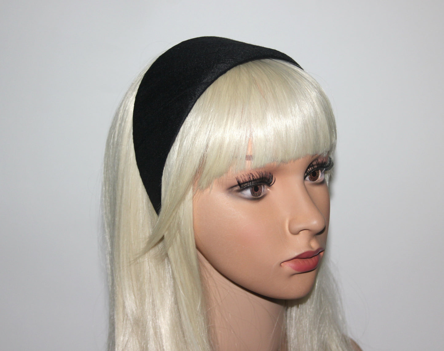 Black Raw Silk headband, Wide head cover Hair protection scarf, plastic free