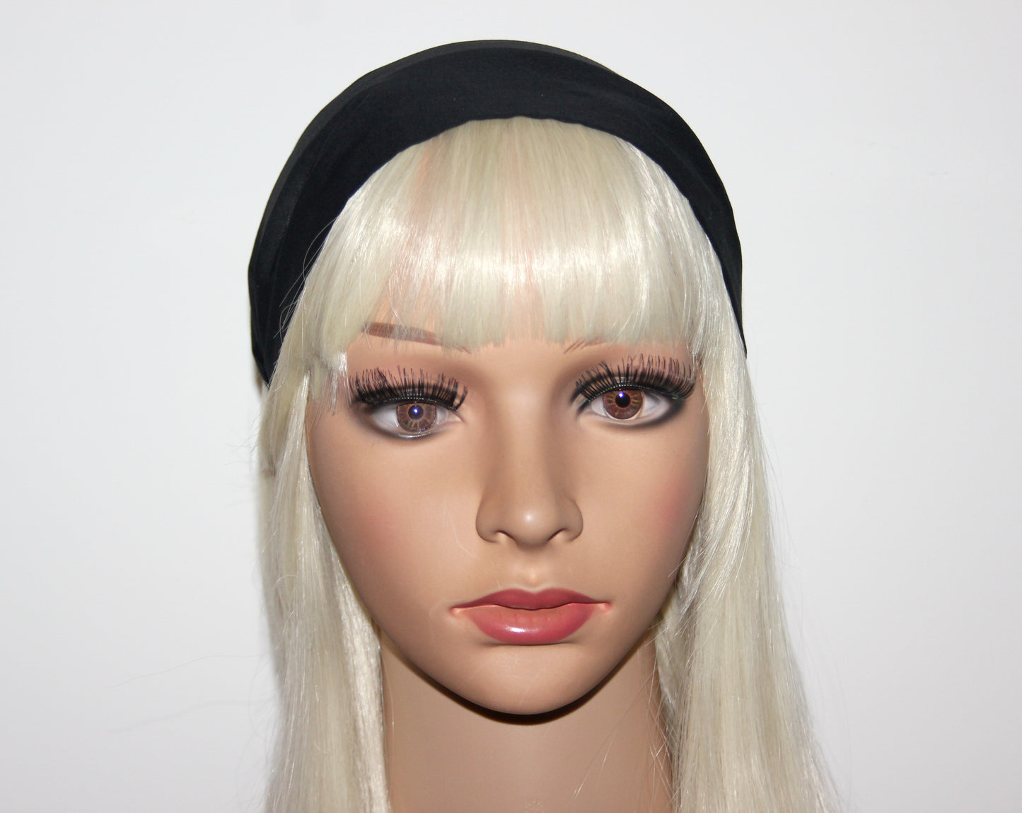 Headband Bandana for women Black batiste cotton head scarf, Running cotton head cover