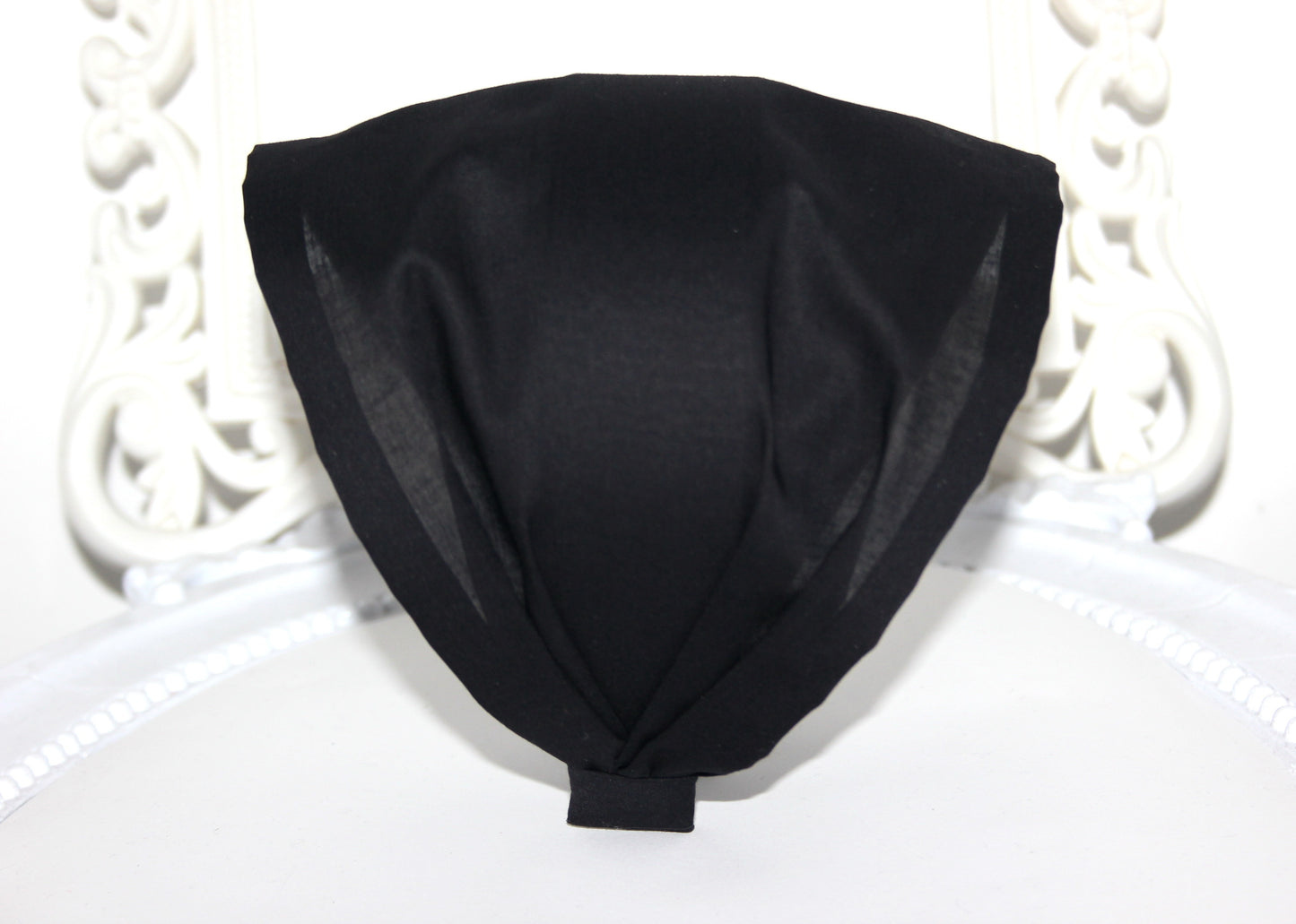 Headband Bandana for women Black batiste cotton head scarf, Running cotton head cover