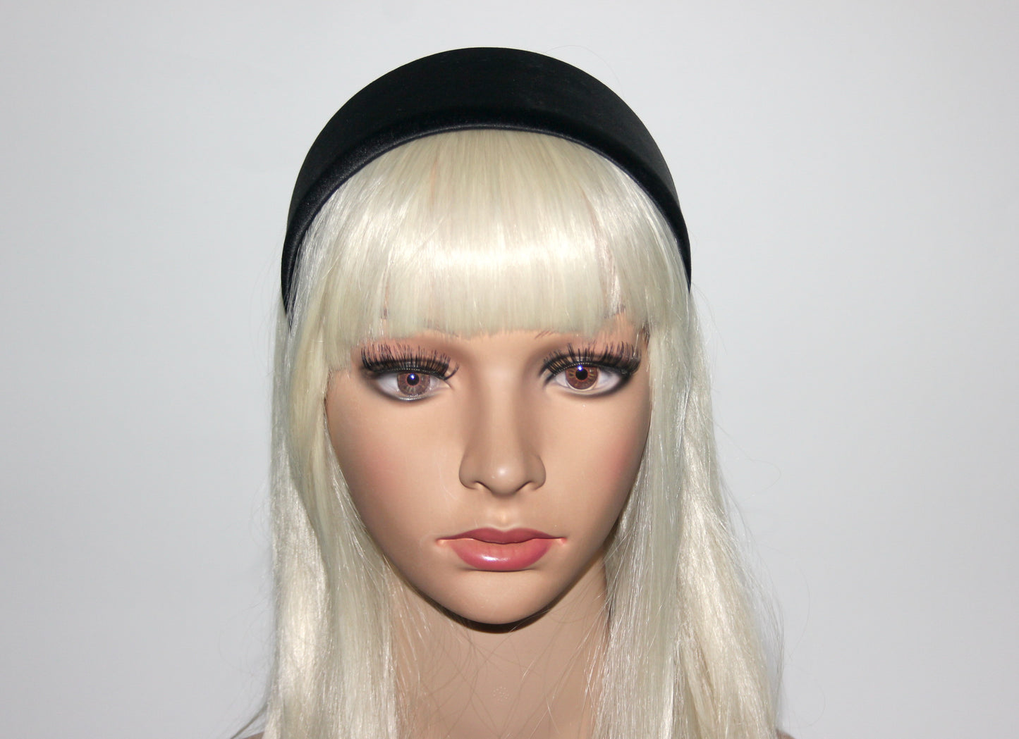 Satin headband Black hairband for women Plastic free head piece