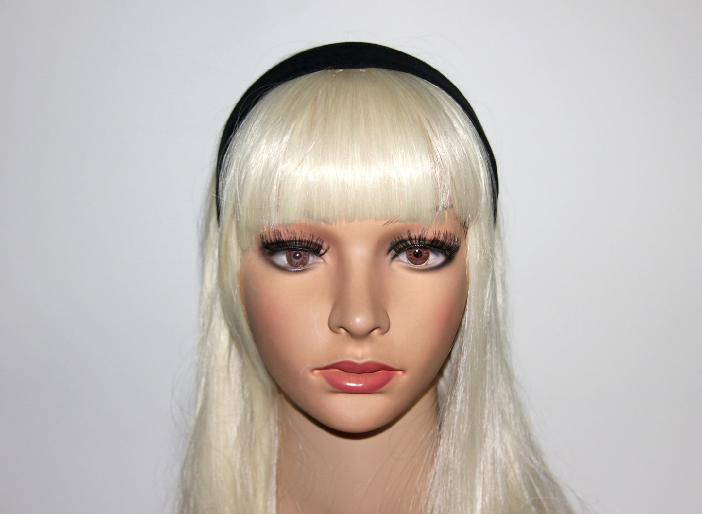 Black linen flat headband Handmade women hairband, adjustable, plastic free