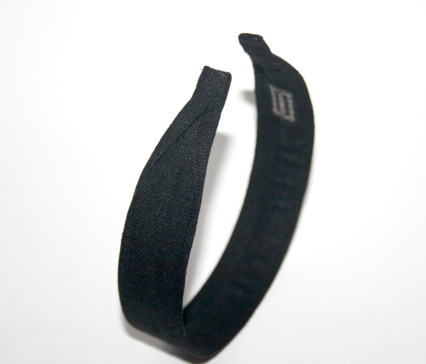 Black linen flat headband Handmade women hairband, adjustable, plastic free