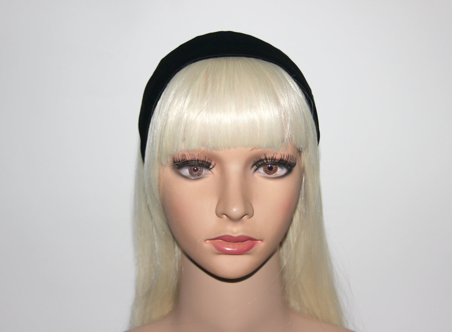 Black velvet flat headband Handmade women hairband