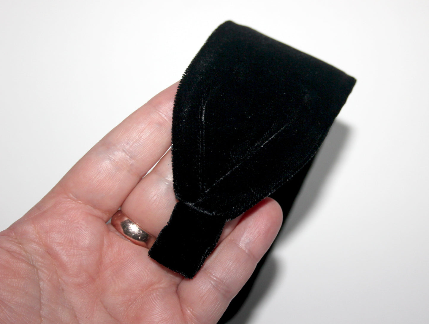 Black velvet flat headband Handmade women hairband