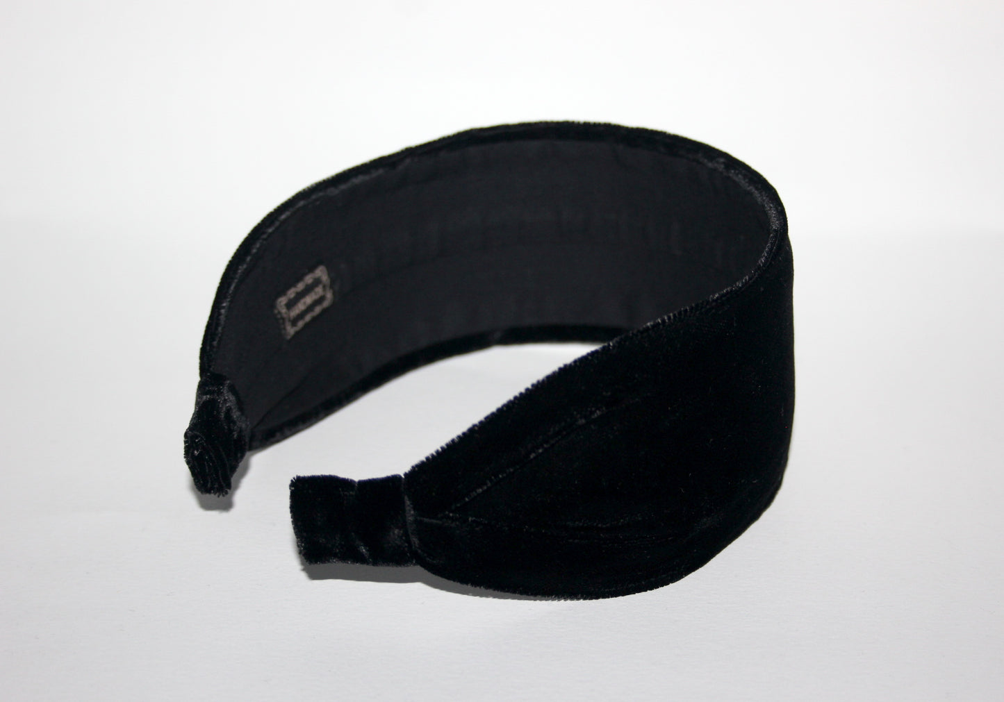 Black velvet flat headband Handmade women hairband