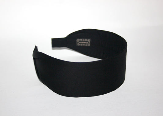 Black cotton flat headband Handmade women hairband, adjustable, plastic free